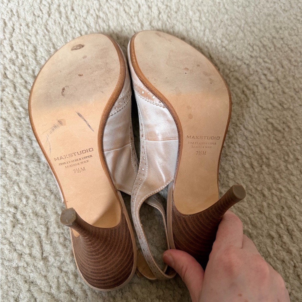 Max Studio Tan Slingback Women's Shoes - Picture 3 of 3